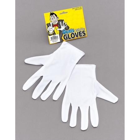 Witte korte Michael Jackson handschoenen voor volwassenen
