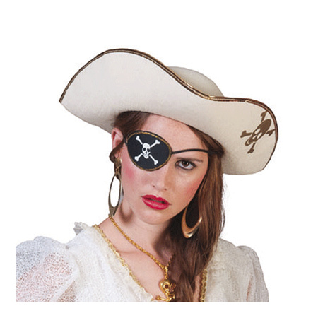 Piratenkostuum accessoires witte piratenhoed met schedel