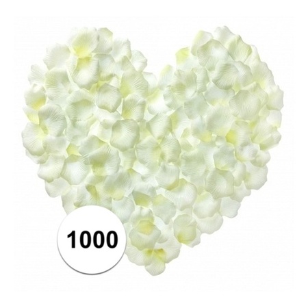 1000 luxe witte rozenblaadjes van stof