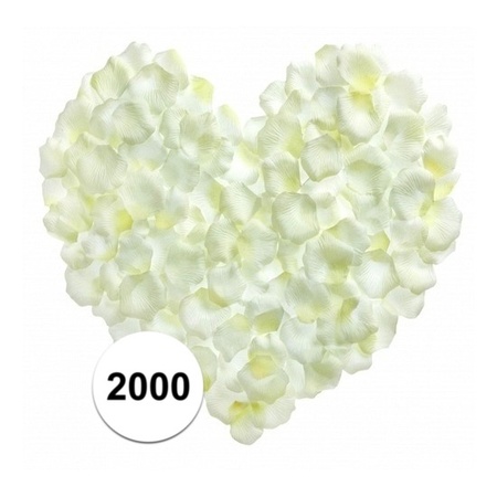2000 luxe witte rozenblaadjes van stof