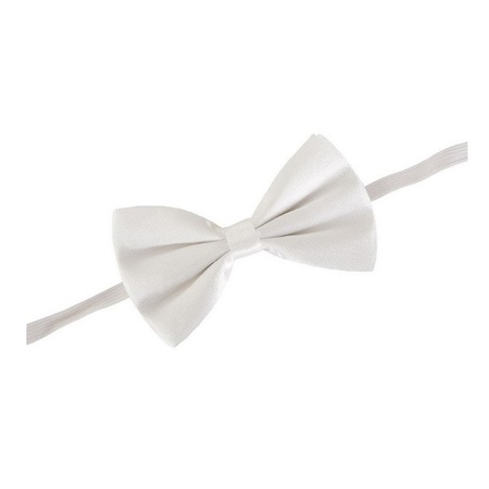 White fancy dress bow tie 12 cm for women/men