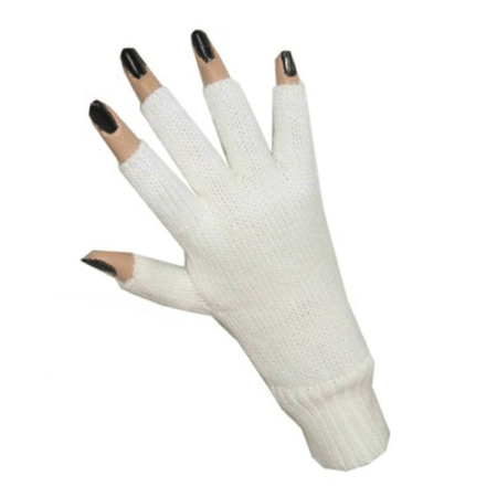 Witte vingerloze handschoen