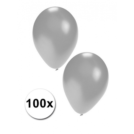 100 stuks zilveren feest ballonnen