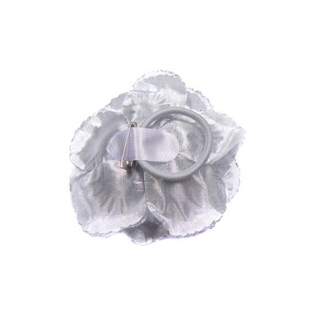 Toppers - Silver glitter flower accessory
