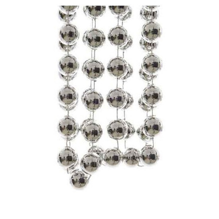Silver XXL beaded party garlands 270 cm