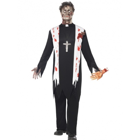 Zombie priest costume with blood
