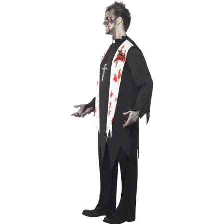 Zombie priest costume with blood