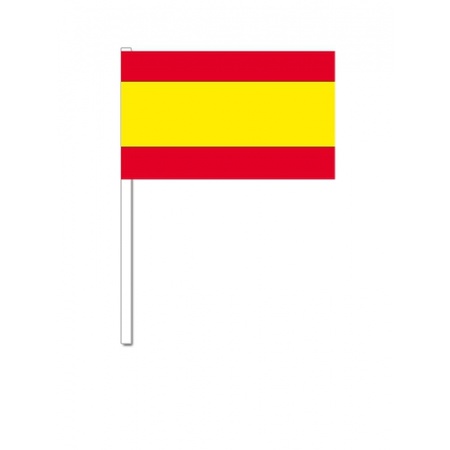 Hand wavers with Spanish flag.