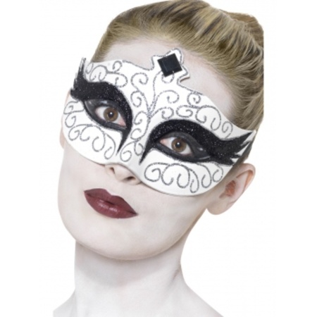 Swan eyemask white and black