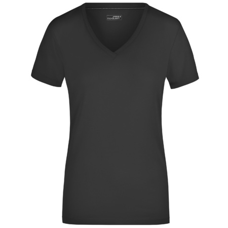 Basic dames t-shirt V-hals zwart