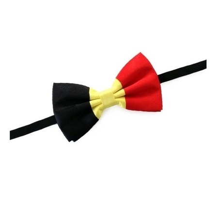 Black/yellow/red fancy dress bow tie 12 cm for women/men