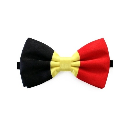 Zwart/geel/rood verkleed vlinderstrikje 12 cm voor dames/heren