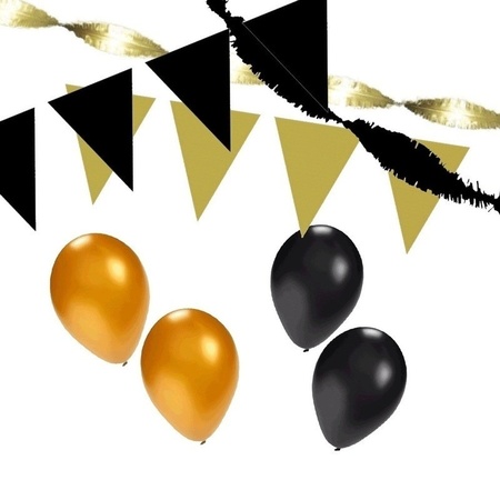 Black/gold party decoration package