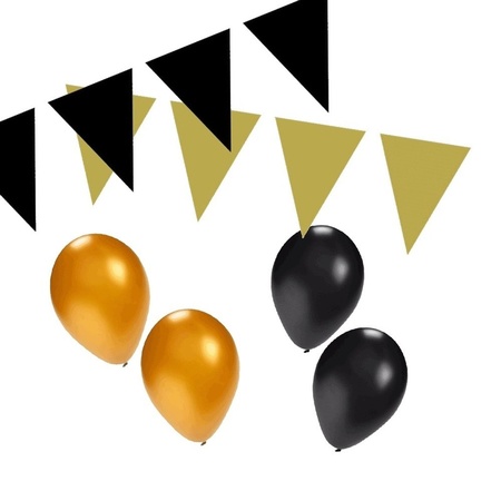 Black/gold party decoration package