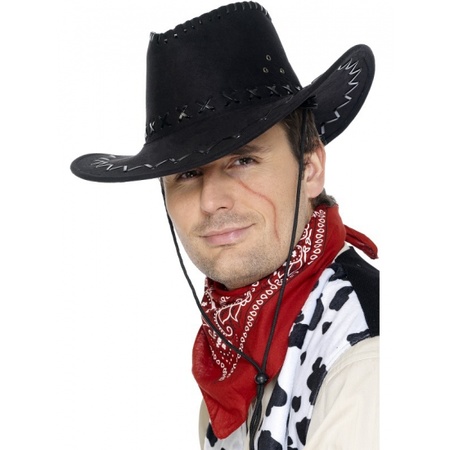 Black cowboy hat suede look