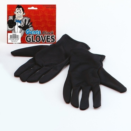Zwarte korte boeven handschoenen voor volwassenen