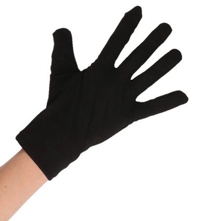 Zwarte korte boeven handschoenen voor volwassenen