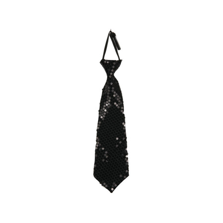 Black sequins tie 32 cm